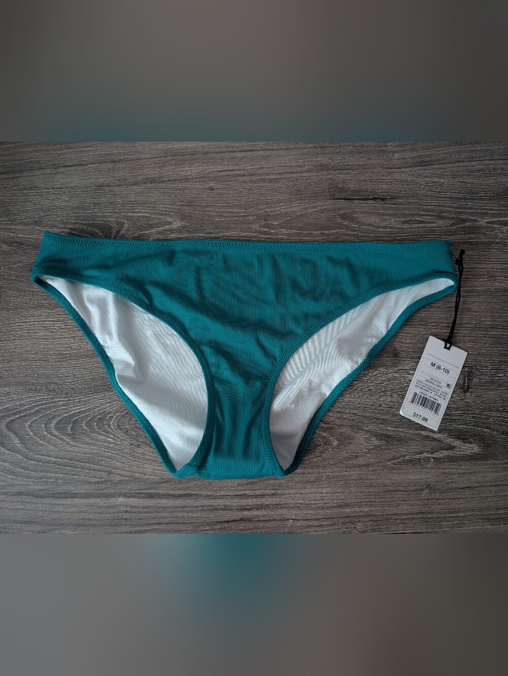 Shade & Shore Ribbed Teal Bikini Bottoms NWT Size M